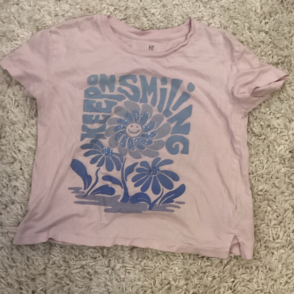 GAP Kids Light Pink 'Keep on Smiling' Graphic Tee